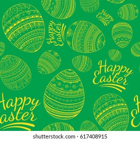 Seamless colorful happy easter pattern