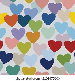 seamless colorful heart shape pattern