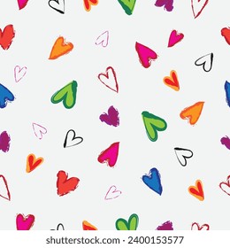 Seamless colorful heart shape pattern background  for wallpaper,gift wrapping,packaging,brochure cover template design.
