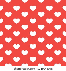 Seamless colorful hearts pattern. Abstract valentine's day red and white background