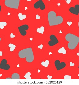 Seamless colorful hearts pattern. Abstract valentine's day background.