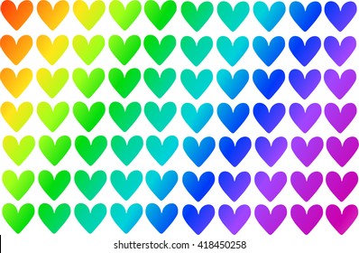 Seamless colorful hearts pattern. Valentine's day background
