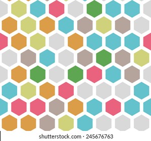 Seamless colorful honeycomb pattern vector