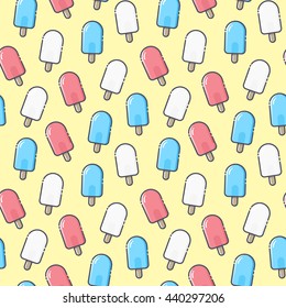 Seamless colorful ice cream pattern.