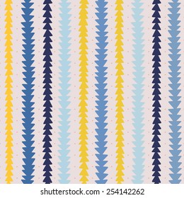 seamless colorful ikat Aztec triangular modern pattern