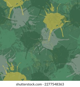 Seamless colorful ink color splats pattern