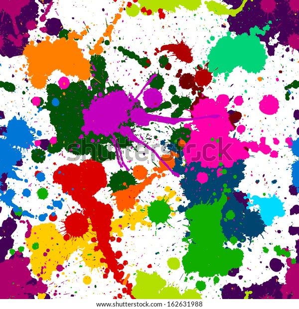 Seamless Colorful Ink Color Splats Pattern Stock Vector (Royalty Free ...