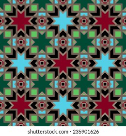 Seamless colorful islamic pattern. Vector background.