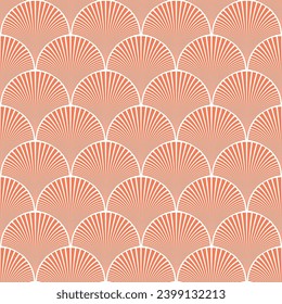 Seamless colorful japanese art deco floral waves pattern vector