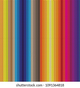 Seamless Colorful Knitted Mexican Blanket Pattern