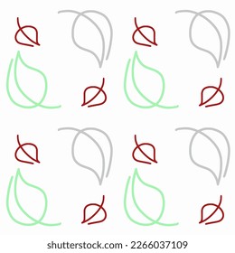 Seamless colorful leaf pattern isolated on white background, Illustration vector