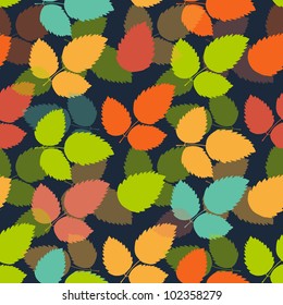 Seamless colorful leaf pattern. Vector illustration