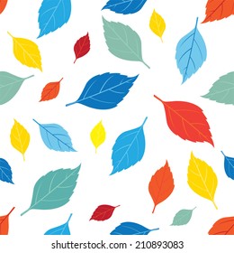 Seamless Colorful Leaves Pattern