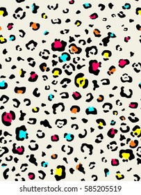 seamless colorful leopard print pattern. vector