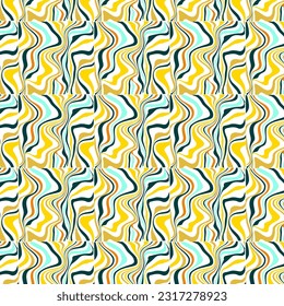 Seamless colorful line art background for creative backdrop, wallpaper, gift wrapping,.... Liquid painting vector pattern. Fancy abstract multicolor print
