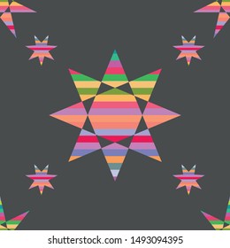 seamless colorful line flower pattern vector