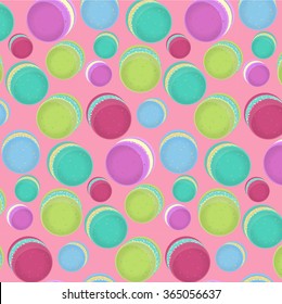 Seamless  Colorful macaroons .Vector Illustration