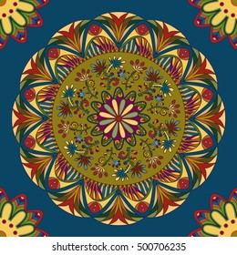 Seamless colorful mandala pattern