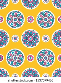 Seamless colorful mandala pattern design