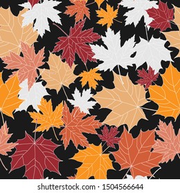 Seamless colorful maple leaf pattern. Nature texture for backgrounds and decorations.