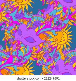 Seamless colorful masquerade background