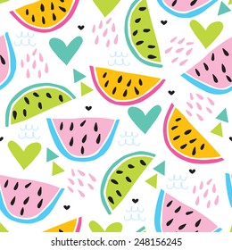 seamless colorful melon pattern vector illustration
