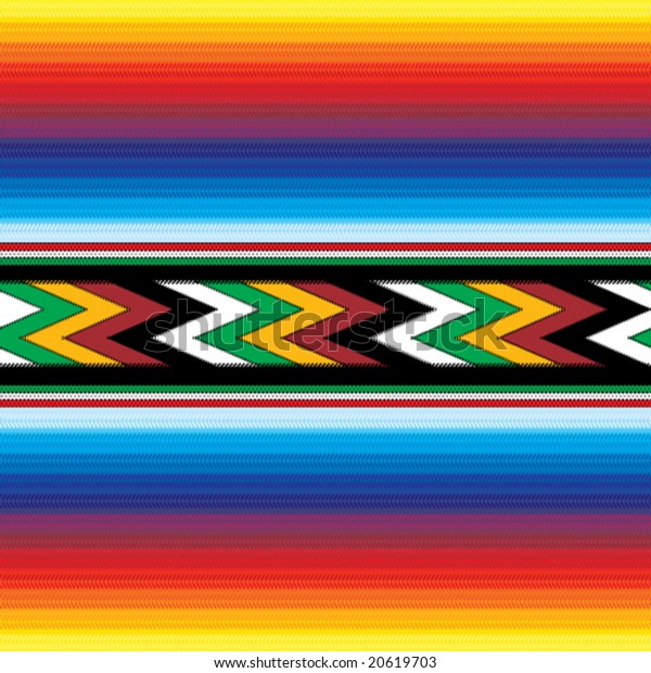 Seamless Colorful Mexican Fabric Pattern Stock Vector (Royalty Free
