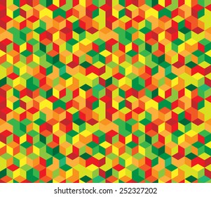 seamless colorful mosaic cube texture