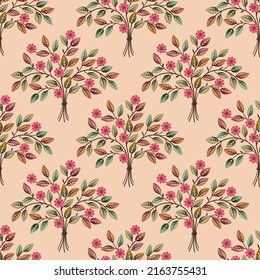 seamless colorful mughal tree bunch  blackground