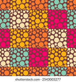 Seamless colorful multicolor art decor wallpaper print pattern with circles background for paper, textile, pck etc abstract geometry vector illustration endless 