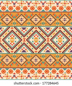 Seamless colorful navajo pattern