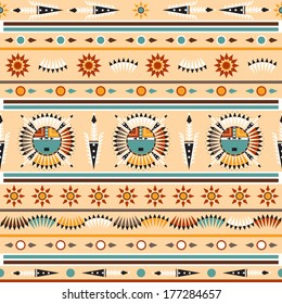 Seamless colorful navajo pattern