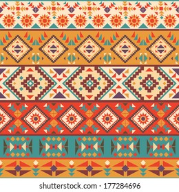 Seamless colorful navajo pattern