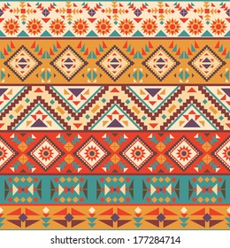 Seamless colorful navajo pattern