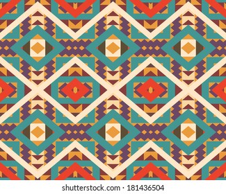 Seamless colorful navajo pattern