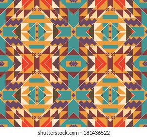 Seamless colorful navajo pattern