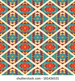 Seamless colorful navajo pattern
