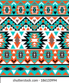 Seamless colorful navajo pattern