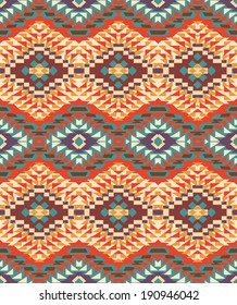 Seamless colorful navajo pattern