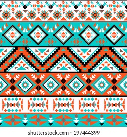 Seamless colorful navajo pattern