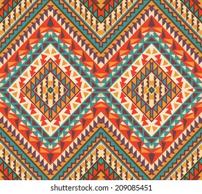 Seamless colorful navajo pattern
