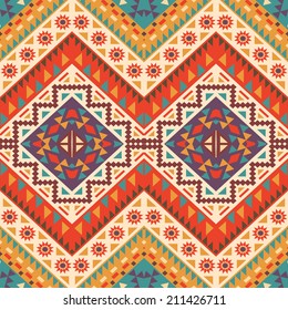 Collection Bright Seamless Pixel Patterns Tribal Stock Vector (Royalty ...