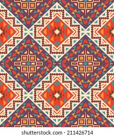 Seamless colorful navajo pattern