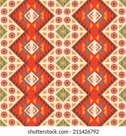 Seamless colorful navajo pattern