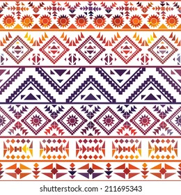 Seamless colorful navajo pattern