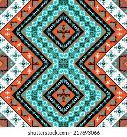 Seamless colorful navajo pattern