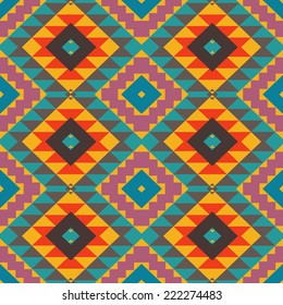 Seamless colorful navajo pattern