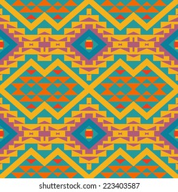 Seamless colorful navajo pattern