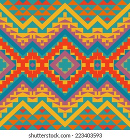 Seamless colorful navajo pattern