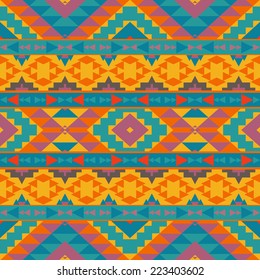 Seamless colorful navajo pattern